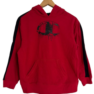 Champion Red Hoodie Black Logo Stripes Ling Sleeves Youth XL
